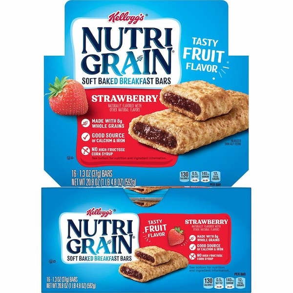 Nutrigrain 1.3 oz. Nutri-Grain Strawberry Cereal Bars, 16 PK 35945 - main