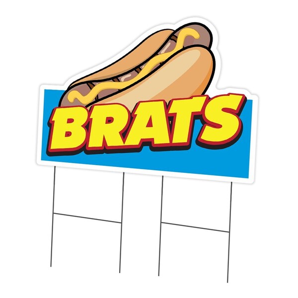 Signmission Brats Die Cut Yard Sign & Stake outdoor plastic coroplast window, C-DC-2436-DS-Brats19 C-DC-2436-DS-Brats19 - main