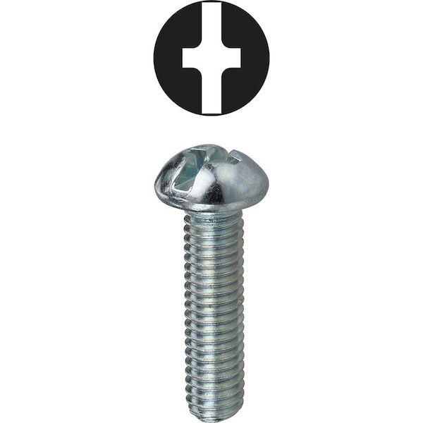 Dottie #8-32 x 1 in Combination Phillips/Slotted Round Machine Screw, Zinc Plated Carbon Steel, 100 PK RMC8321 - main