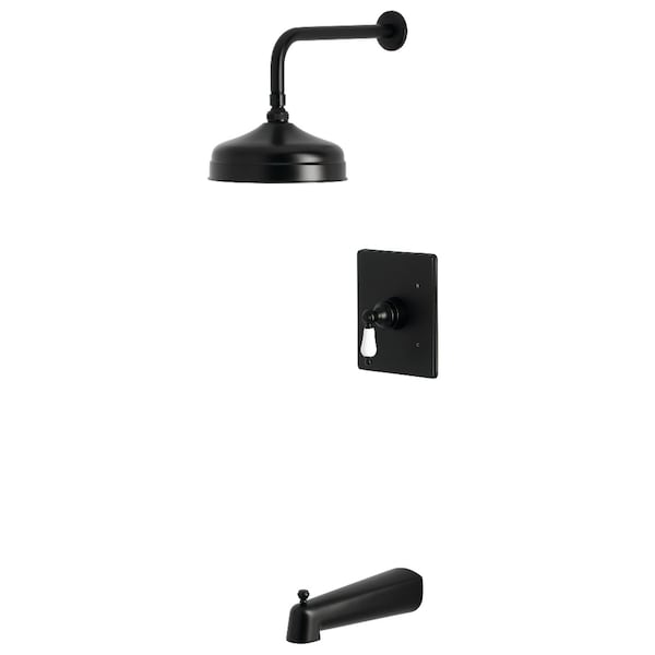 Kingston Brass Single-Handle Pressure Balanced Tub and Shower Faucet, Matte Black KB6340PL - main