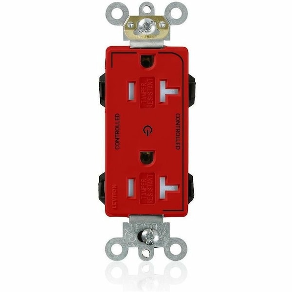 Leviton Straight Blade Receptacle, 5-20R, 20 A, 125V AC, Flush Mount, Self-Grounded MT163-2R - main