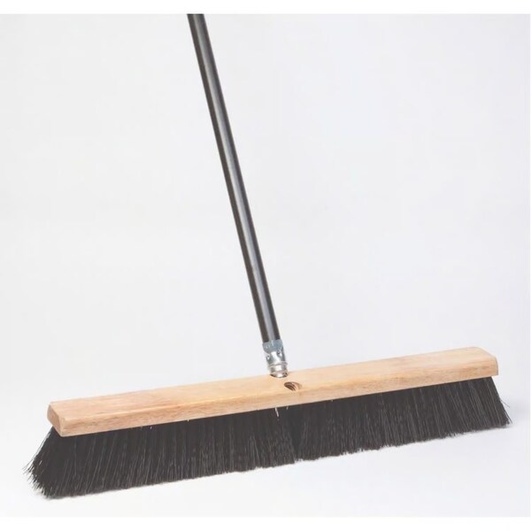 All-Source 24 in. Tampico Fiber Push Broom with 60 inch Metal Handle 89201 - main