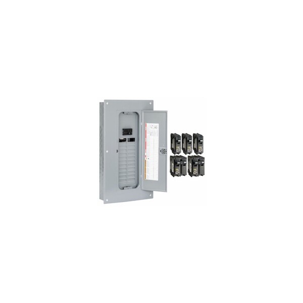 Square D Load Center, 24 Spaces, 100 A, 120/240 V AC, PoN Convertible Mains (breaker), 1 phase Phase HOM2448M100PCVP - main