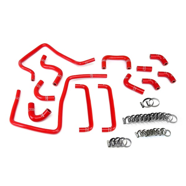 Hps Performance High Temp Reinforced Silicone Ancillary Coolant Hose Kit, Red, 57-2266-RED - main