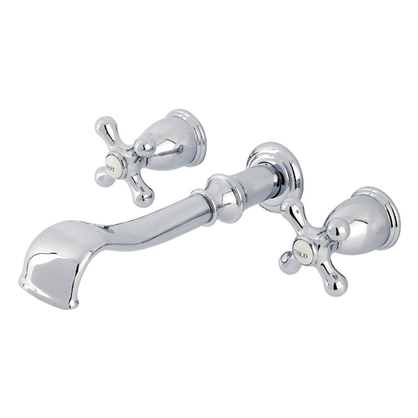Kingston Brass Two-Handle Wall Mount Tub Faucet, Polished Chrome KS5021AX - main