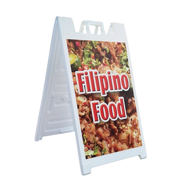 Signmission Filipino Food, A-Frame & 2 Decals Installed, Heavy-Duty Plastic Frame SBHD-D-2436-Filipino Food - main