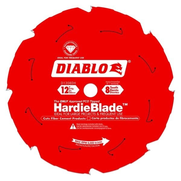 Diablo 12in. x 8-Teeth HardieBlade Saw Blade for Fiber Cement D1208DH - main