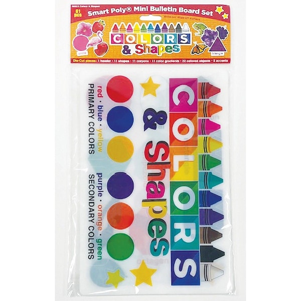 Ashley Smart Poly Mini Bulletin Board Set, Colors and Shapes, 61 ct 96012 - main