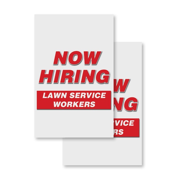 Signmission Lawn Service Workers, Vinyl Decals Only 24 Inch x 36 Inch, Vinyl Decal, 2PK DSB-2436-2PACK-LAWN SERVICE WORKERS - main