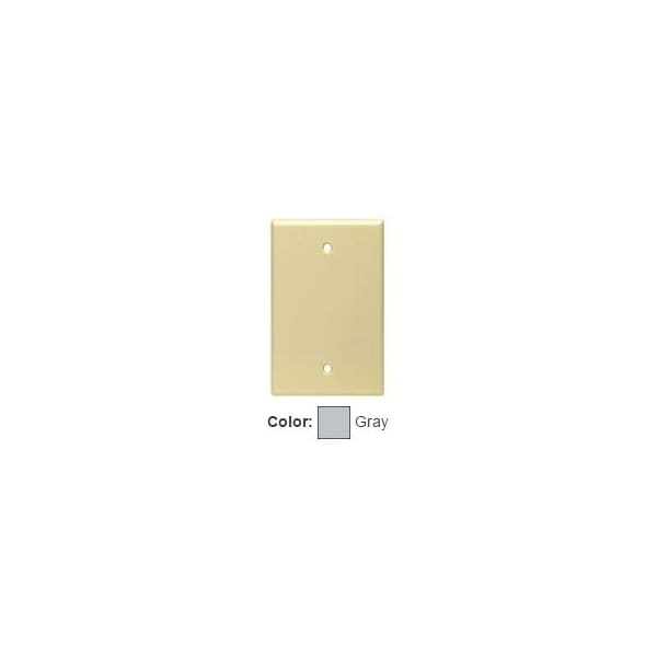 Leviton Blank Wallplate, Midway Size, Gang 1, Gray PJ13-GY - main