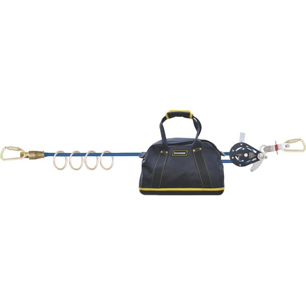 Ironwear 60 ft Reusable 4 Person Horizontal Lifeline System, 4 Steel O-Rings 2985-60 - main