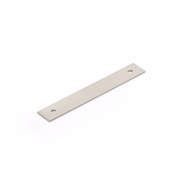 Schaub 4in Center to Center Pub House Backplate for Pull Brushed Nickel Finish 5104B-BN - main