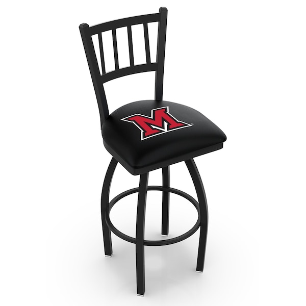 Holland Bar Stool Co 30" Blk Wrinkle Miami (OH) Swivel Bar Stool, Jailhouse Back L01830Mia-OH - main