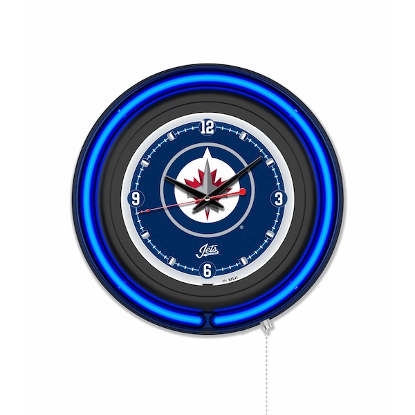 Holland Bar Stool Winnipeg Jets 15 Double Neon Wall Clock Clk15BK - main