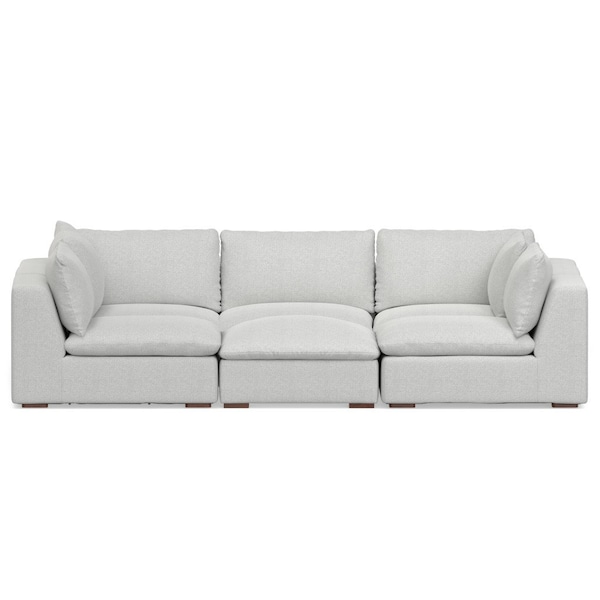 Homeroots 124in Gray Fabric Wood Sofa 641065 - main