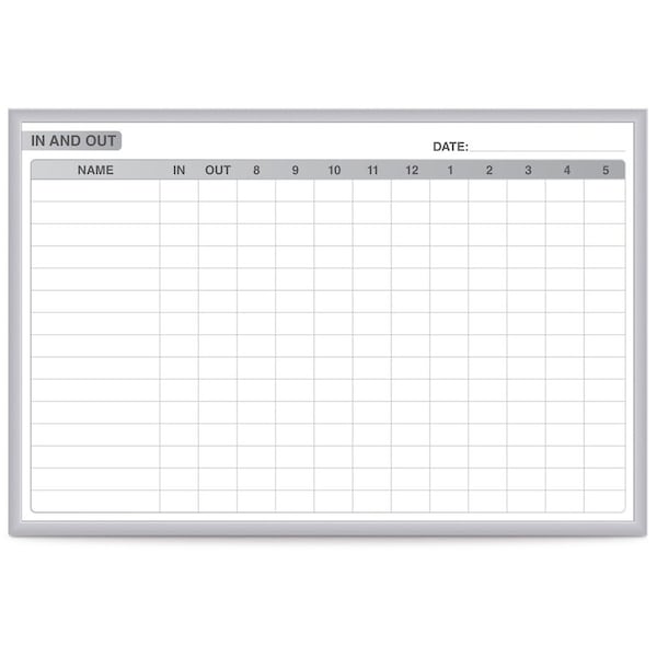 Ghent In/Out Board, Steel, 36 1/2 in, 48 1/2 in, Aluminum Frame, White/Gray, Matte GRPM301E-34 - main