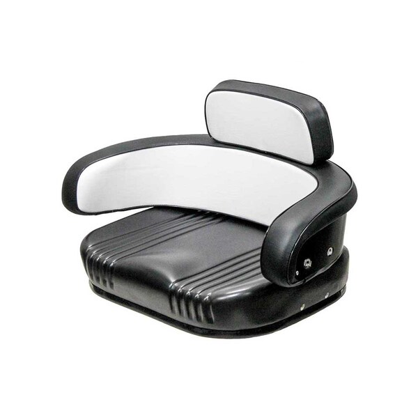 Uni Pro International Harvester 806 3-Piece Seat Cushion Kit, Economy, Black & White Vinyl 8092 - main