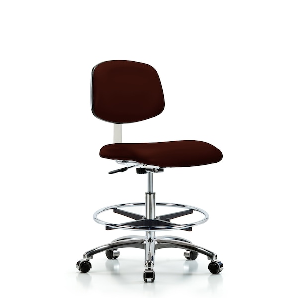 Blue Ridge Ergonomics Clean Room Chair Med Ben Chair, Vin, Chrm, CF, Cast, Burg, CL10, 22" to 29" Height, Vinyl, Burgundy BR-CLR-VMBCH-CR-CF-CC-8569 - main