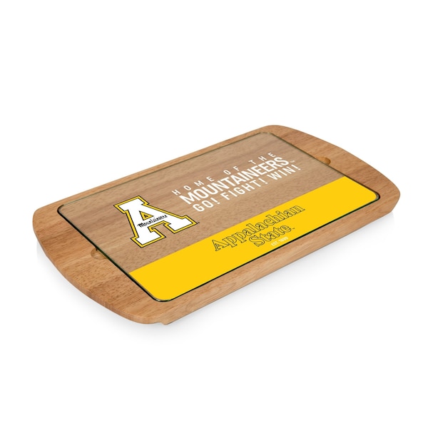 Picnic Time Family Of Brands NCAA App State Mountaineers Billboard Glass Top Cheese Board - Charcuterie Boards, Parawood 911-01-505-794-0 - main