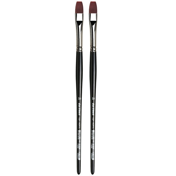 Da Vinci TOP-ACRYL Bright Red-Brown Brush, Synthetic, Acrylic & Oil, Flat, Series 7185K, Size 10, 2PK VA-7185K_10 - main