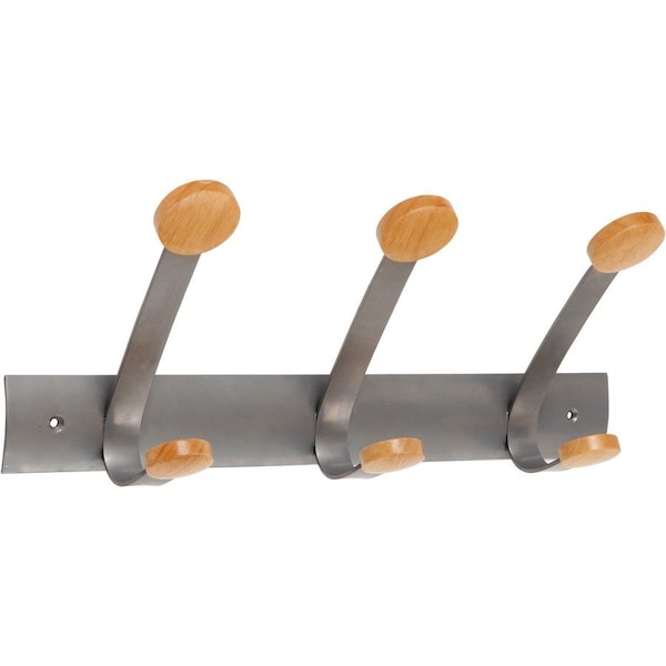 Alba Coat Rack, 3 Hook, Wood/Steel PMV3 - main