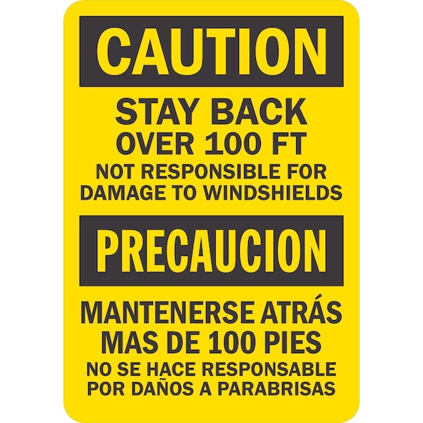 Lyle Stay Back Over 100 Ft / Mantenerse Atras Mas De 100 Pies, 7x10, Non-Reflective, Yellow G-17163-ND_7x10 - main