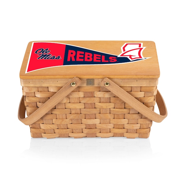 Picnic Time Family Of Brands NCAA Ole Miss Rebels Poppy Personal Picnic Basket 124-00-299-374-0 - main