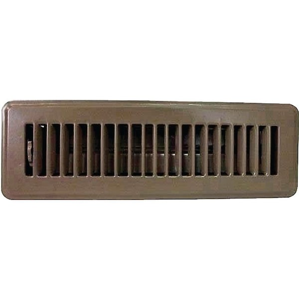 Prosource ProSource FR01-2X10B Floor Register, 10 in W x 2 in H Duct Opening, Metal, Brown FR01-2X10B - main