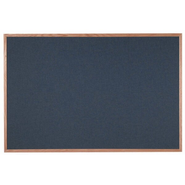 Aarco Designer Fabric Bulletin Board w/ an Oak Frame, Frame: Clear Lacquer, Board: Black 48''Hx72''W OF4872028 - main