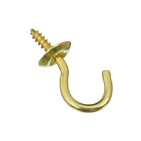 National Hardware Cup Hook, 0.27 in Opening, 1.14 in L, Solid Brass, 50PK N200-303 - main