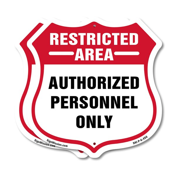 Signmission Restricted Area Shield Sign Authorized P, 6 inch X 6 inch, Plastic Sign, 2PK SHI-P-2PACK-6-456 - main