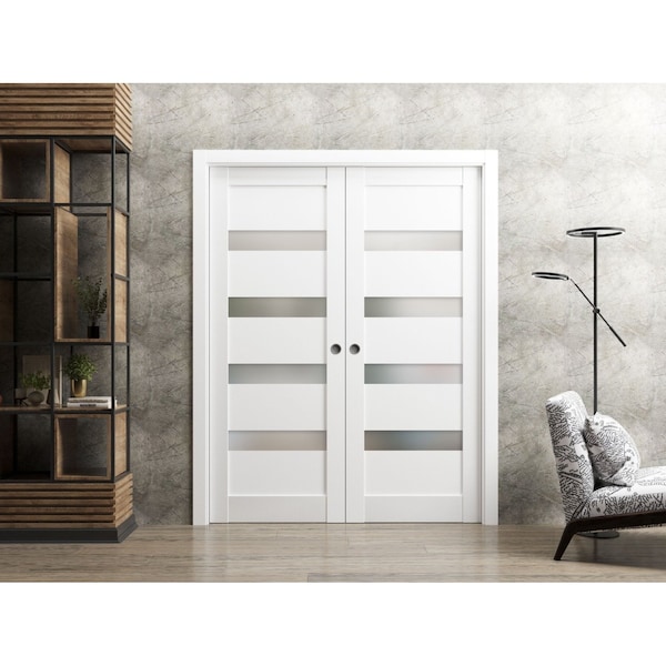 Sartodoors Slab Interior Door, 18" x 80", White QUADRO4113S-WS-18 - main
