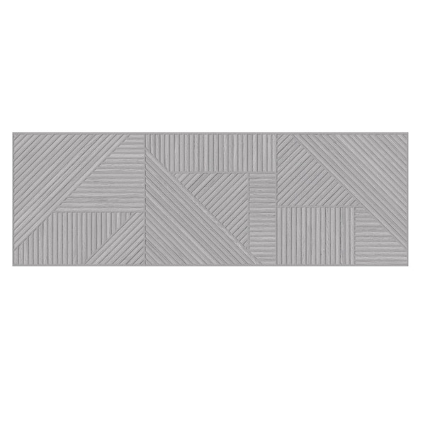 Andova Tiles Mettria Karve Grey 13-in. x 39-in. Subway Geometric Textured Wood-Look Matte Ceramic Wall Tile, 2PK ANDMET523 - main
