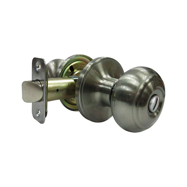Book Publishing Co Fancy Mushroom Satin Nickel Metal Privacy Knob - 3 Grade Right Handed GR1677273 - main