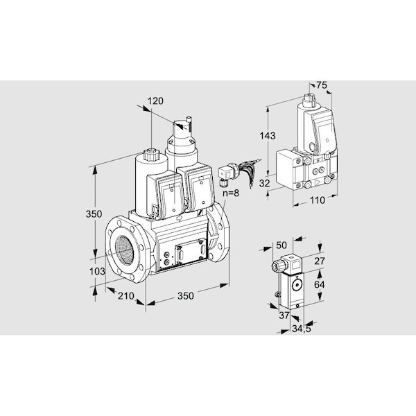 Honeywell Kromschroder Solenoid Gas Safety Valve – VCS Series, 500 mbar, IP65, Class A KS88204436 - main