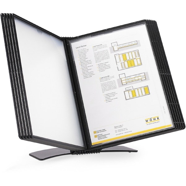 Tarifold Easy Load Desk Display Unit, 10 Black Pockets EZD771 - main