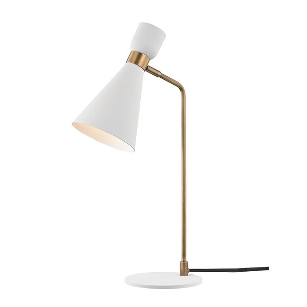 Mitzi Willa 1 Light Table Lamp 42 In. Aged Brass/Soft Off White HL295201-AGB/WH - main