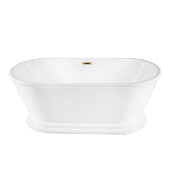 Kingston Brass 66-Inch Acrylic Oval Double Ended Pedestal Tub with Drain, No Faucet Drillings VTDE663124C422 - main