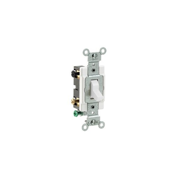 Leviton WallSwitch, 1/2hp, Toggle, 15A, White, PK10 CS415-2W - main