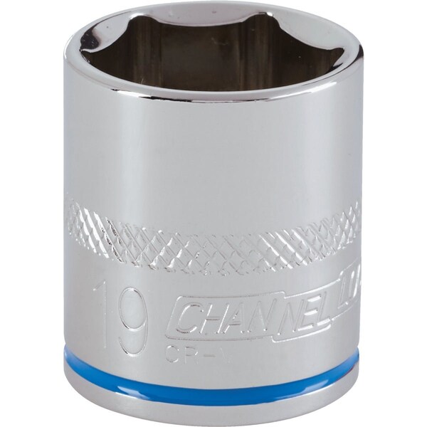 Channellock 3/8'' Drive 19 mm 6-Point Shallow Metric Socket 302733 - main