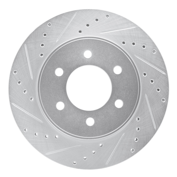 Dynamic Friction Co DFC Brake Rotor - Drilled and Slotted - Silver 631-54186L - main