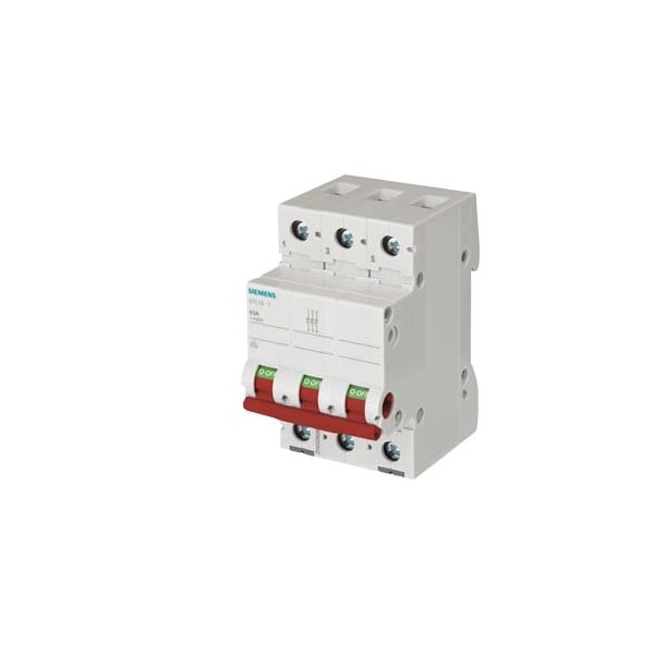 Siemens switch disconnector, on-off switch 63 A 3-pole, with red handle 5TL1363-1 - main