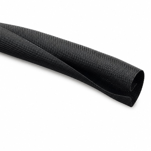 Kable Kontrol Self-Closing Woven Wrap Braided Cable Sleeving - 1/2in ID - 164ft - Black BSWW-050-BK-164 - main