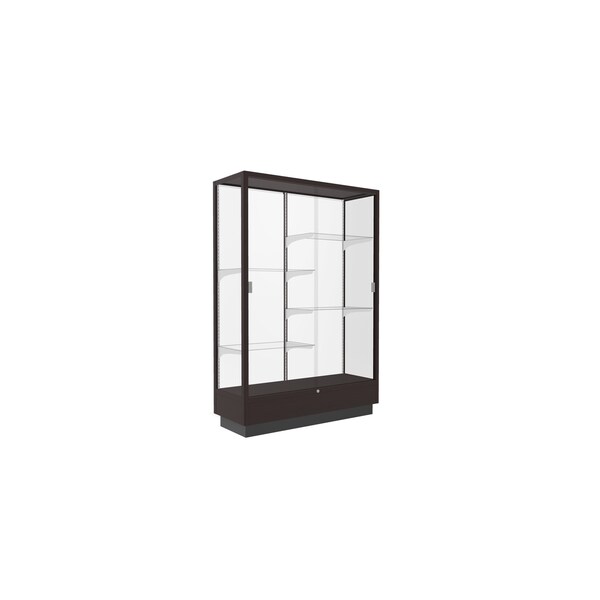 Ghent Heritage Wood Display Case, Urban Walnut Oak Hardwood, White Back, 70''H x 48''W x 18''D 891M-WB-U - main
