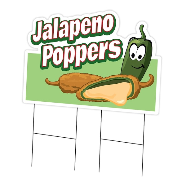 Signmission Jalapeno Poppers Die Cut Yard & Stake plastic coroplast window, C-DC-2436-Jalapeno Poppers19 C-DC-2436-DS-Jalapeno Poppers19 - main