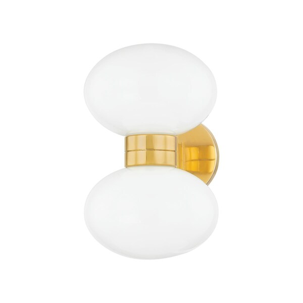 Hudson Valley Lighting Otsego 2 Light Wall Sconce 7.5 In. Aged Brass 2402-AGB - main