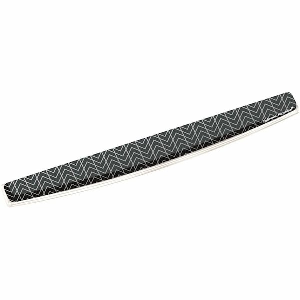 Fellowes Photo Gel Keyboard Wrist Rest with Microbanreg Black Chevron, Black FEL9550001 - main