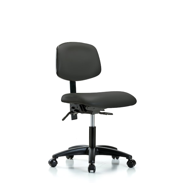 Blue Ridge Ergonomics Desk Chair Desk Chair, Vinyl, Casters, Gry, No Arms, 18" to 23" Height, Vinyl, Charcoal BR-VDHCH-RG-T0-A0-RC-8605 - main