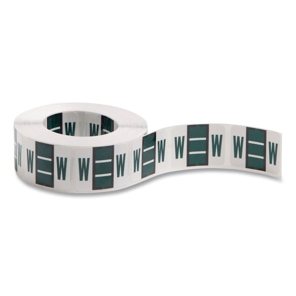 Smead Label, Alphabetic, Color-Coded, Letter W, Green, 500/Roll 67093 - main