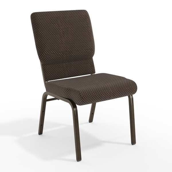 Flash Furniture Hercules Church Chair, Brown Back, 19-1/4 in W 25" L 33-1/4" H, Fabric Seat FD-CH02185-GV-BNDOT-GG - main